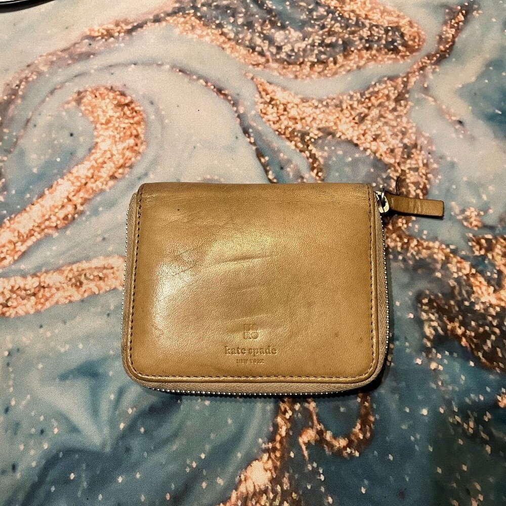 Vintage Kate Spade Italian Leather Small Zip-Around Wallet